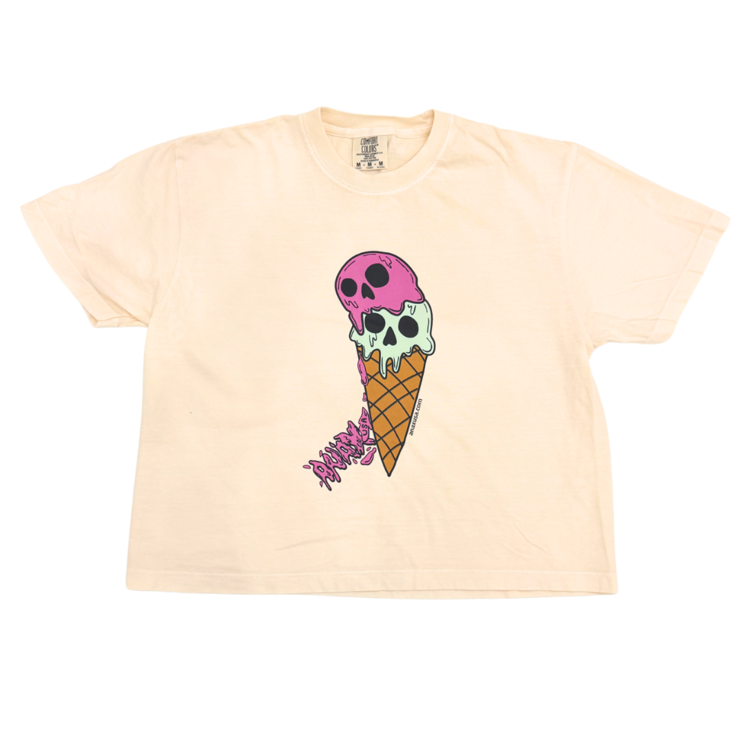 anax USA: Womens "Eye Scream" Boxy Cropped T