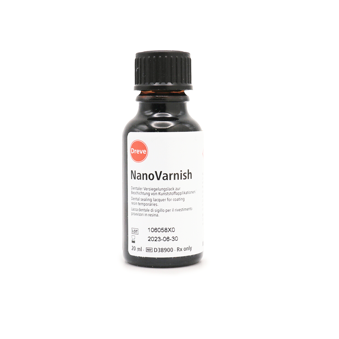 A product image showing a bottle labeled 'NanoVarnish' on a white label.