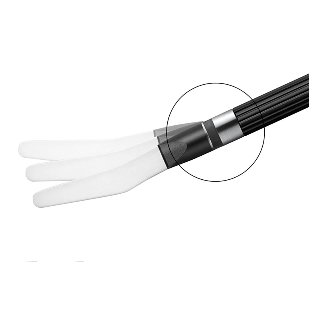 A close-up image of a Smile Line zirconia spatula with a flexmount.