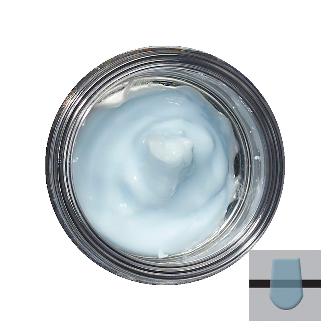 Open jar of Soprano Surface Enamel Effect Light-Blue.