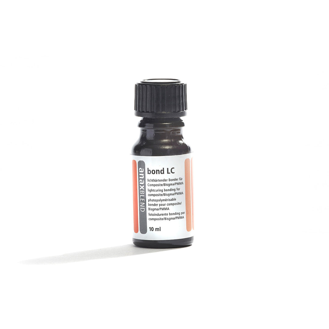 Black bottle of light-cure bonder, "Bond LC", on a white background.