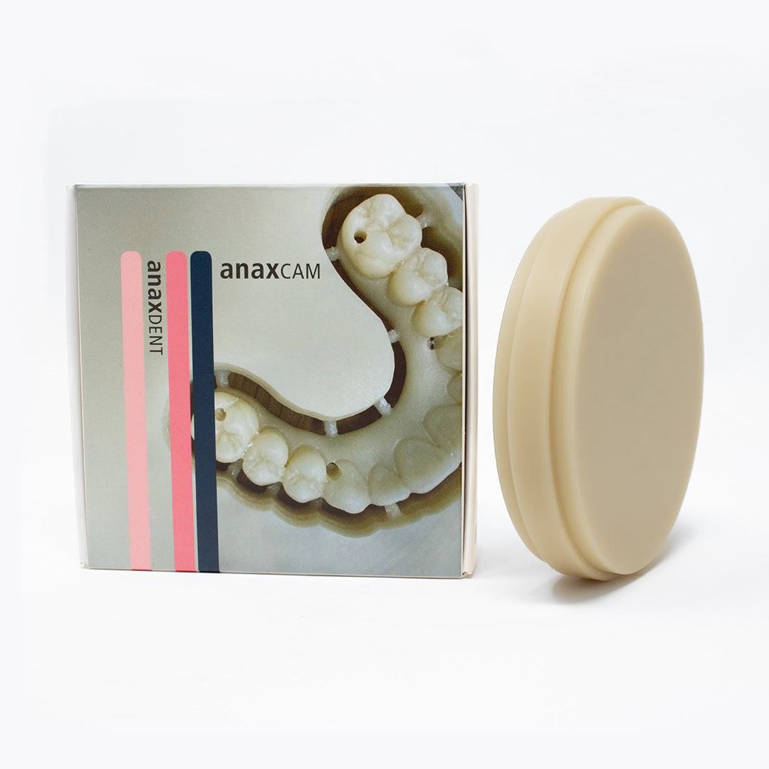 A PMMA disc with its packaging on a white background.